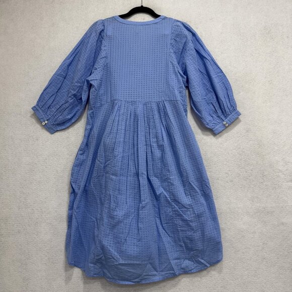 Sundance Dress Womens Small Blue Embroidered Boho Peasant Midi V-Neck Pockets - Picture 8 of 9